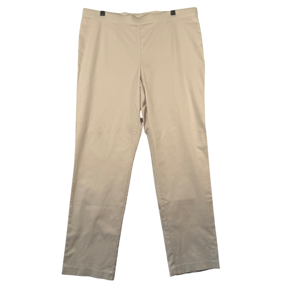 Briggs Women‎ 16 Pull On Pants Beige Tummy Control Straight Leg Workwear Office